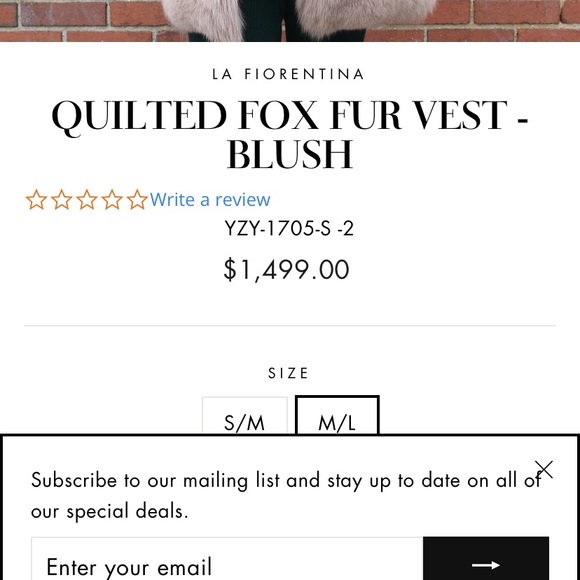 Quilted Fox Fur Vest - Blush - Picture 2 of 10